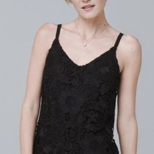 WHBM | Black detailed floral camisole/strop top | Size L